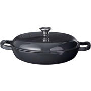 thumbnail: Cookinglife Braadpan met deksel - Heritage Cast - Gietijzer - Grijs - ø 30 cm / 2.6 Liter - geëmailleerde anti-aanbaklaag