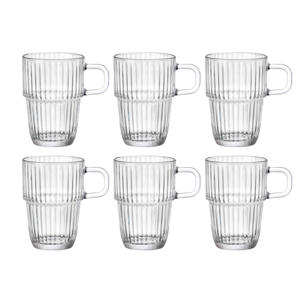 Latte Macchiato Glazen - Irish Coffee Glazen - Koffiekopjes met oor - Stapelbaar - Barshine 315 ml - 6 Stuks