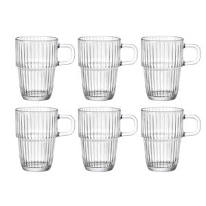 Latte Macchiato Glazen - Irish Coffee Glazen - Koffiekopjes met oor - Stapelbaar - Barshine 315 ml - 6 Stuks