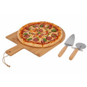 thumbnail: Cookinglife Pizza set Bamboe - Pizzaplank 43 x 30 cm, Pizzasnijder & Pizzames