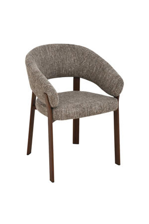 Eetkamerstoel Chera - Taupe/Walnoot - Set van 2 