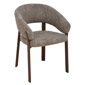 Eetkamerstoel Chera - Taupe/Walnoot - Set van 2