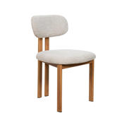 thumbnail: Giga Meubel Eetkamerstoel Noor - Stof/Staal - Beige/Naturel (set van 2)