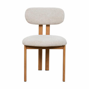 Eetkamerstoel Noor - Stof/Staal - Beige/Naturel (set van 2)