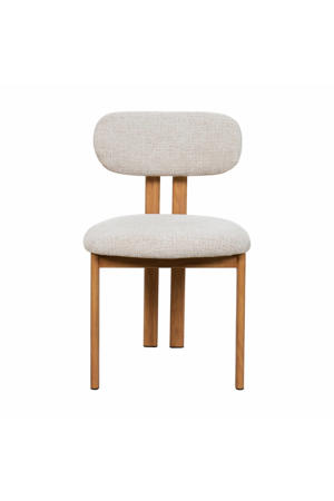 Eetkamerstoel Noor - Stof/Staal - Beige/Naturel (set van 2) 