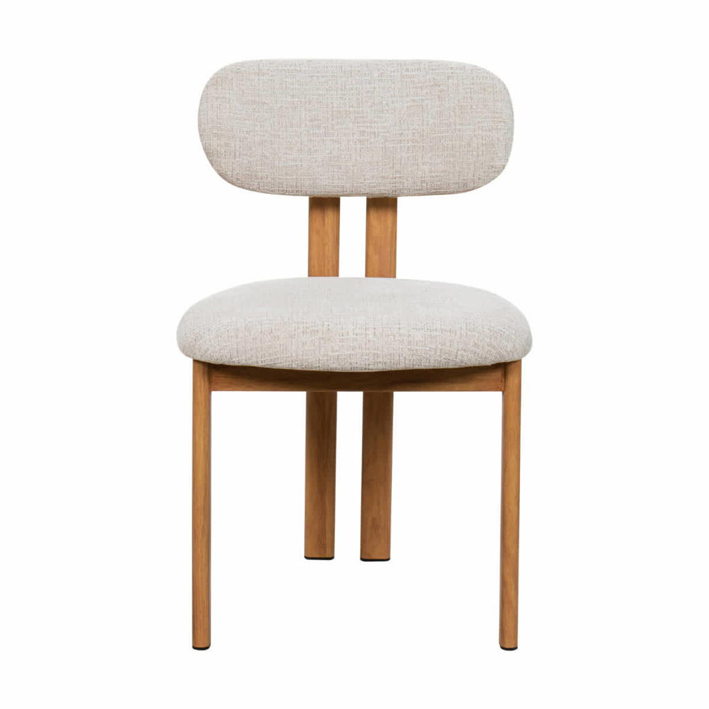 Giga Meubel Eetkamerstoel Noor - Stof/Staal - Beige/Naturel (set van 2)