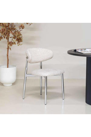 Eetkamerstoel Skara - Beige/Chrome - Set van 2 