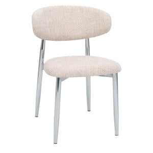 Eetkamerstoel Skara - Beige/Chrome - Set van 2