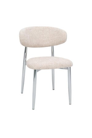 Eetkamerstoel Skara - Beige/Chrome - Set van 2 