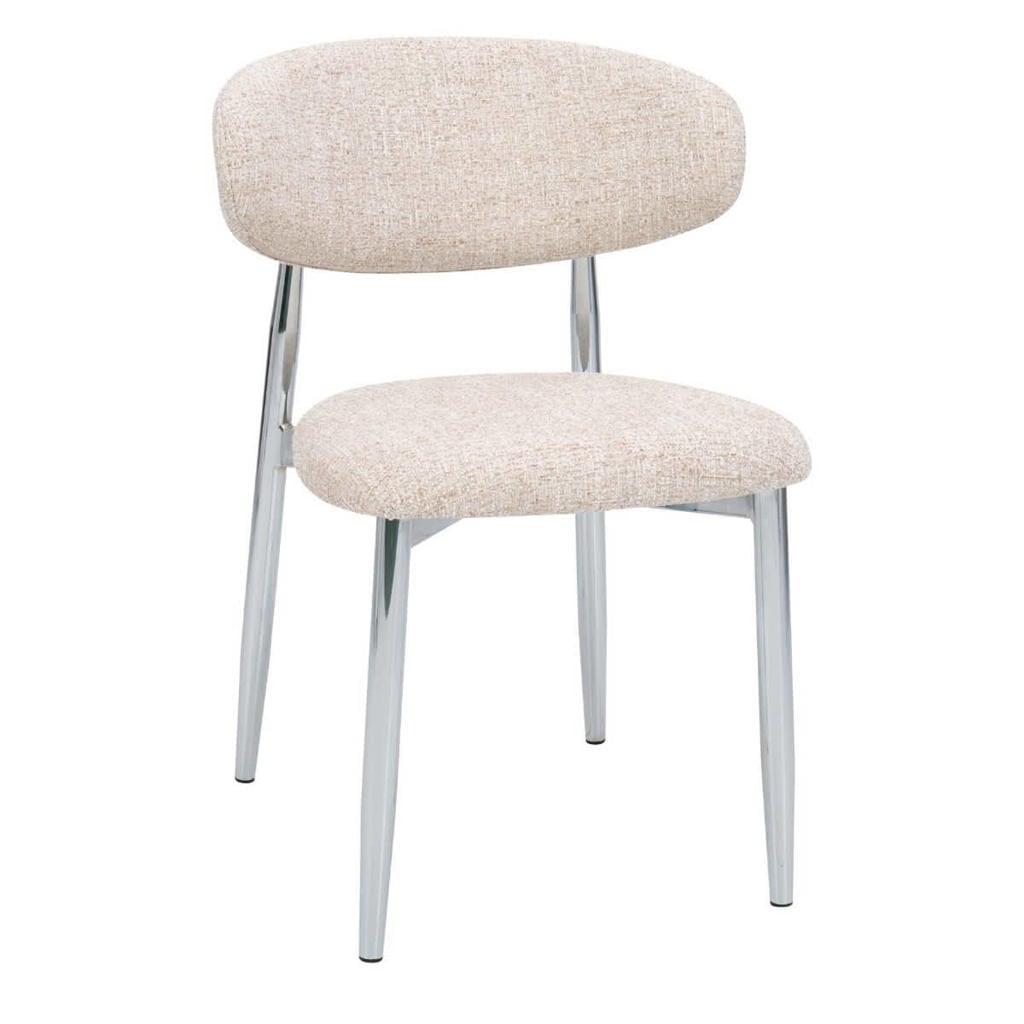 Giga Meubel Eetkamerstoel Skara - Beige/Chrome - Set van 2