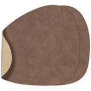 thumbnail: LIND DNA LIND DNA Placemats Nupo - Leer - Brown / Sand - dubbelzijdig - Curved - 44 x 37 cm - 2 Stuks