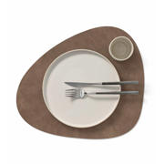 thumbnail: LIND DNA LIND DNA Placemats Nupo - Leer - Brown / Sand - dubbelzijdig - Curved - 44 x 37 cm - 2 Stuks