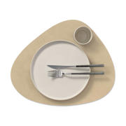 thumbnail: LIND DNA LIND DNA Placemats Nupo - Leer - Brown / Sand - dubbelzijdig - Curved - 44 x 37 cm - 2 Stuks