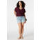 MS Mode top met textuur donkerrood