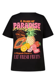 thumbnail: MS Mode T-shirt Plus Size met backprint - zwart