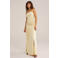WE Fashion strapless maxijurk lichtgeel