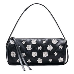 schoudertas met studs zwart