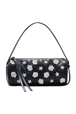 schoudertas met studs zwart