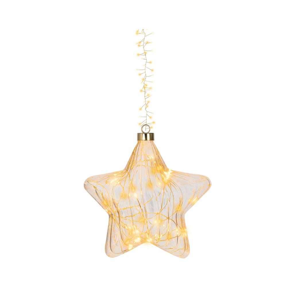 Lumineo kerstster verlicht - glas