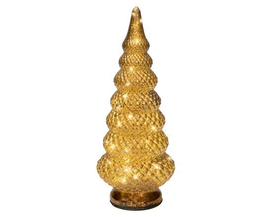 glazen kerstdecoratie met verlichting