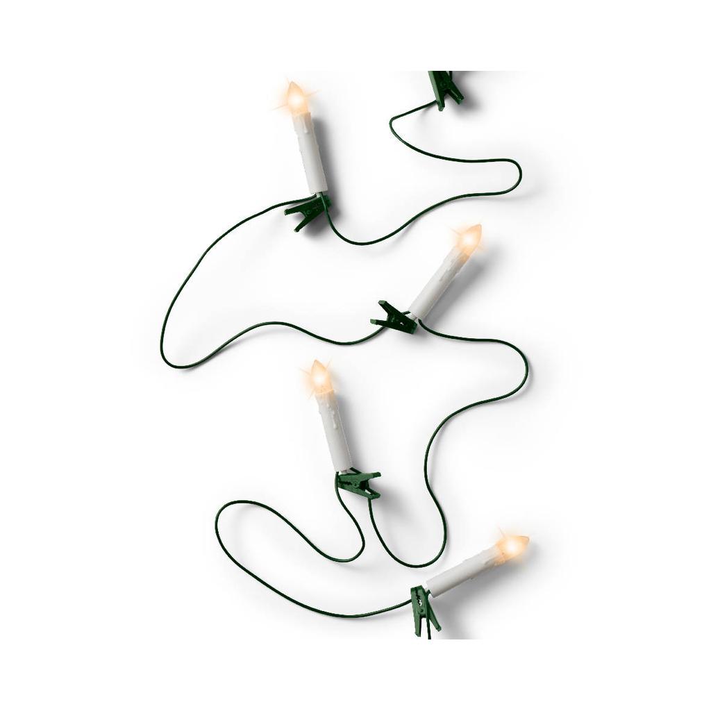 Lumineo lichtsnoer kaarsen warm wit - 30 leds