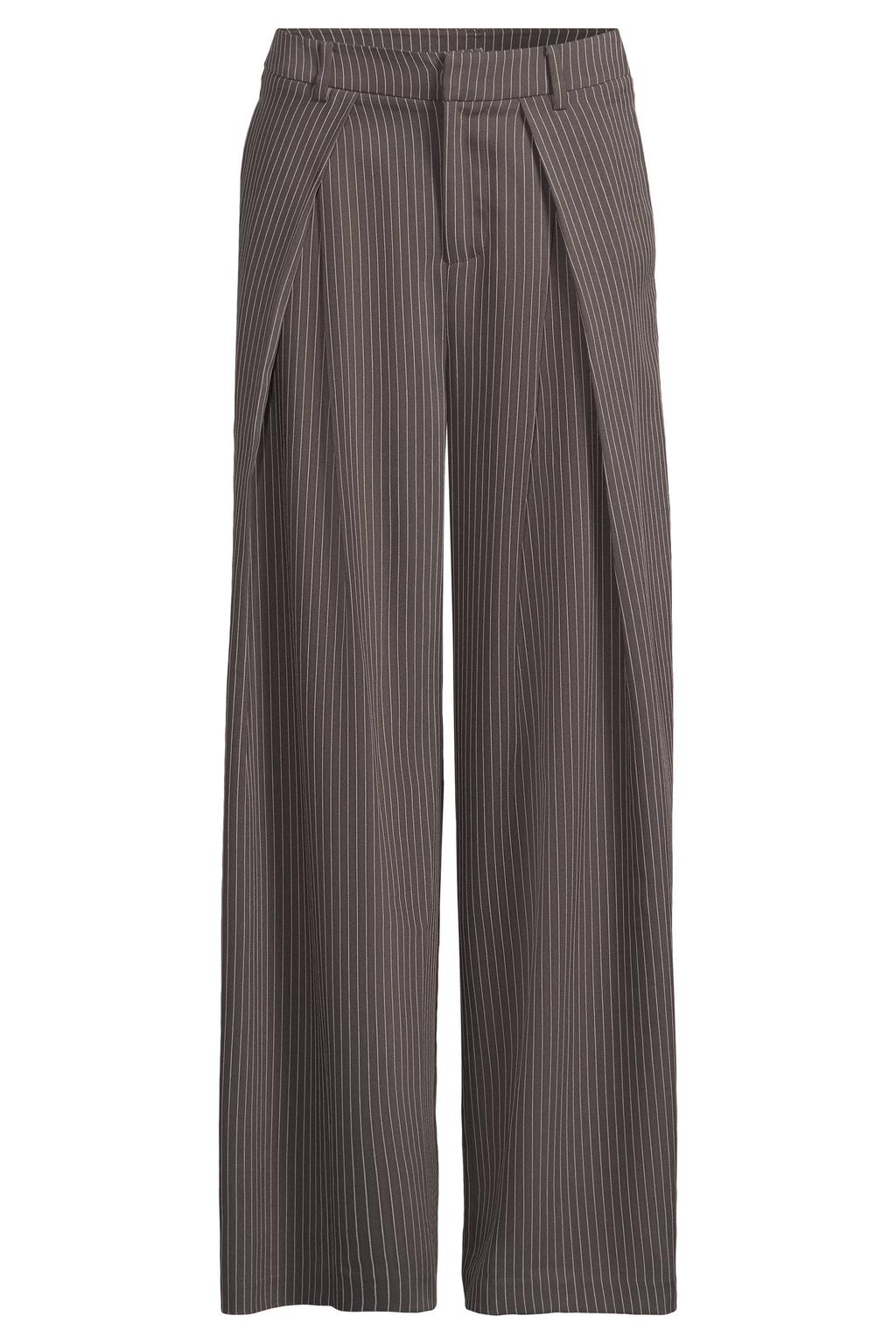 Ruby wide leg broek met plooidetail grijs