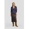 Ruby geruite poplin overslagblouse donkerblauw