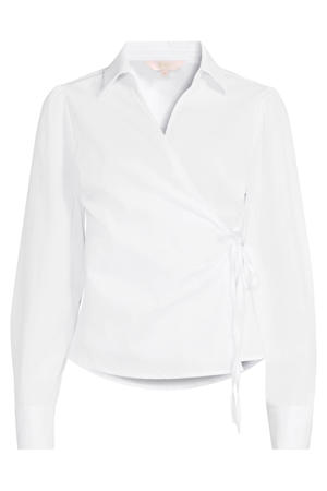 poplin overslagblouse wit