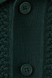thumbnail: Mango Man regular polo gebreid donkergroen