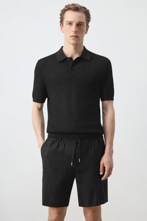 regular polo gebreid zwart