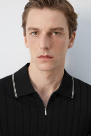 thumbnail: Mango Man regular polo gebreid zwart
