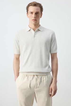 regular polo gebreid beige