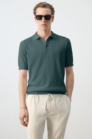 regular polo gebreid groen