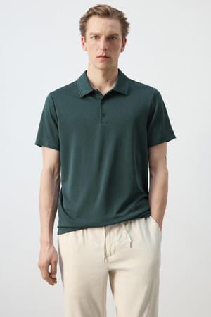 slim polo donkergroen