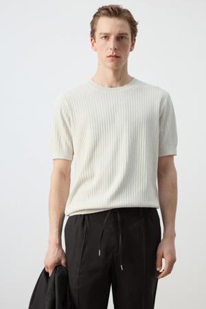 regular T-shirt gebreid beige