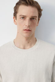 thumbnail: Mango Man regular T-shirt gebreid beige