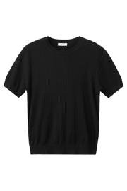 thumbnail: Mango Man regular T-shirt gebreid zwart