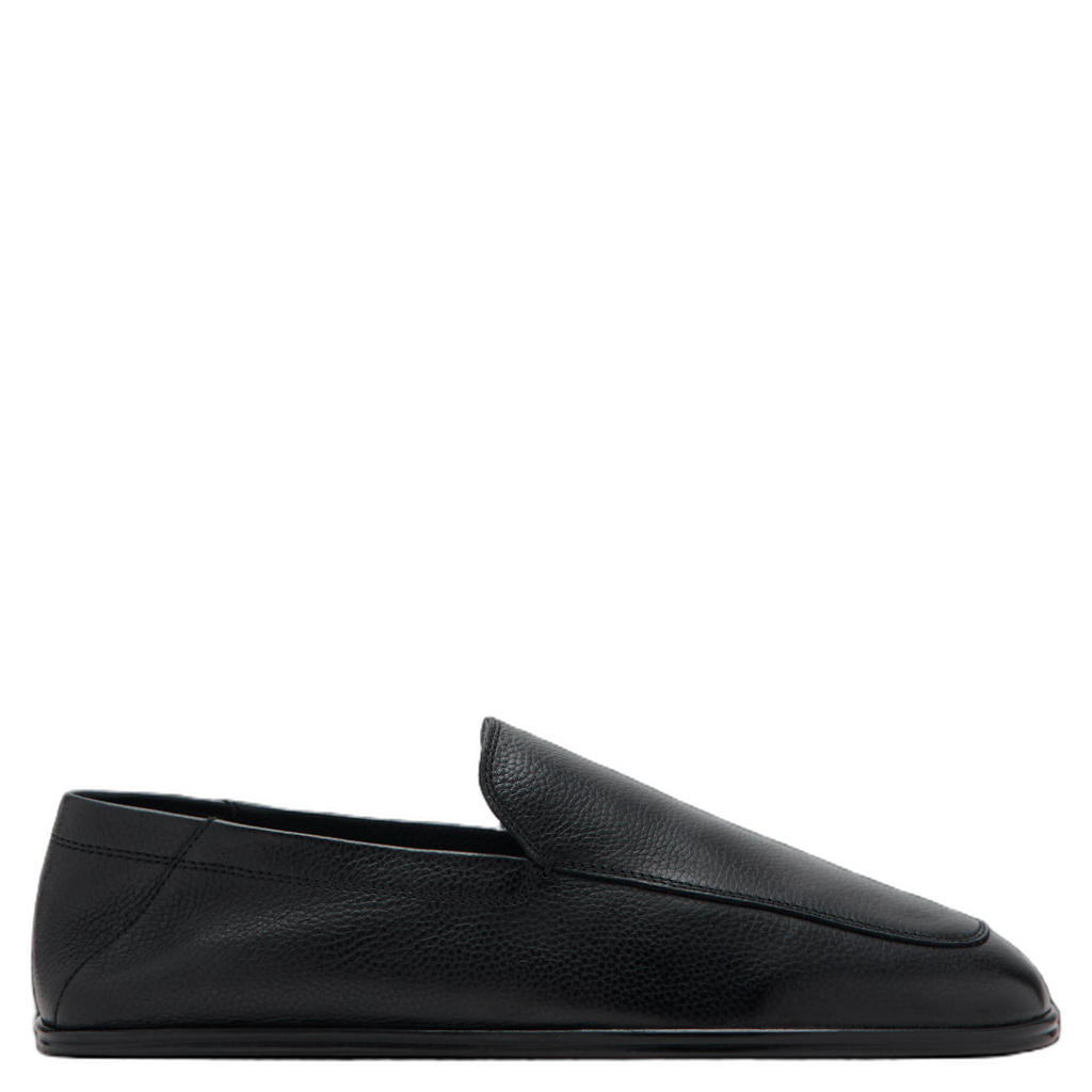 Zwarte heren Mango Man leren loafers