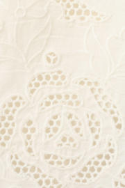 thumbnail: Mango wide leg regular waist broek broderie ecru