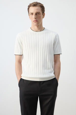 regular T-shirt gebreid ecru
