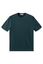 thumbnail: Mango Man regular T-shirt gebreid donkergroen