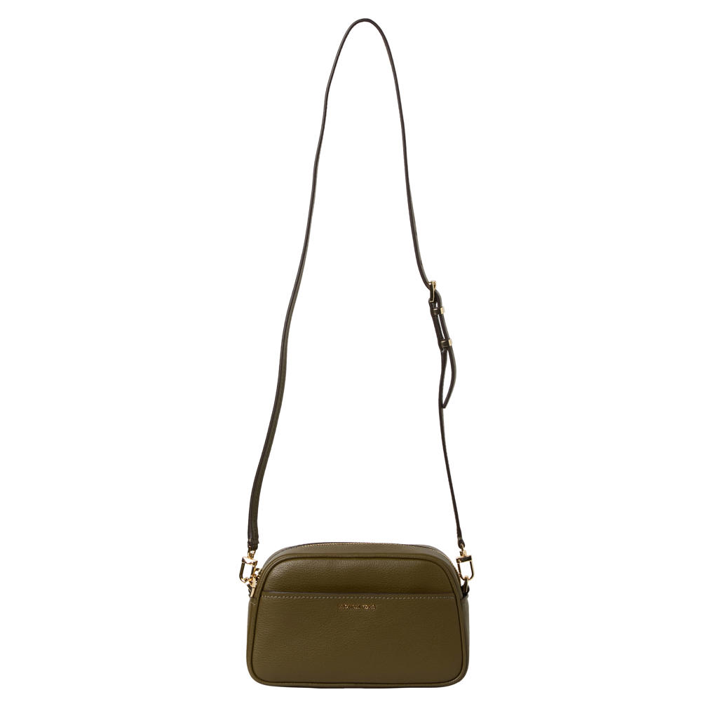 Michael Kors leren crossbody tas Jet Set olijfgroen
