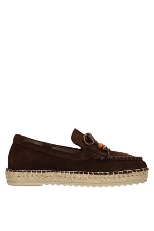 suède espadrilles bruin