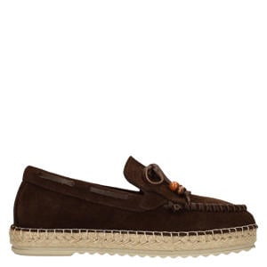 suède espadrilles bruin