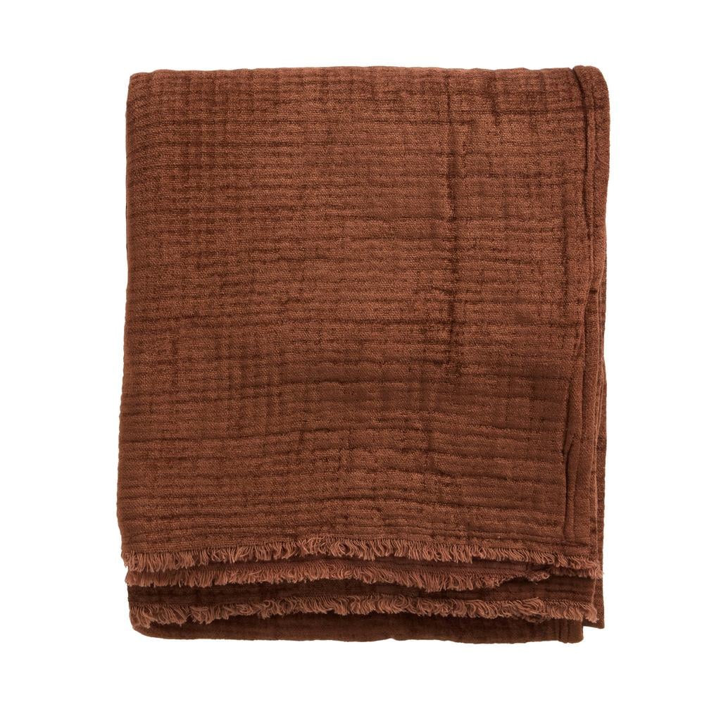 NOUS Living viscose plaid Jidde 120x150 cm - terra