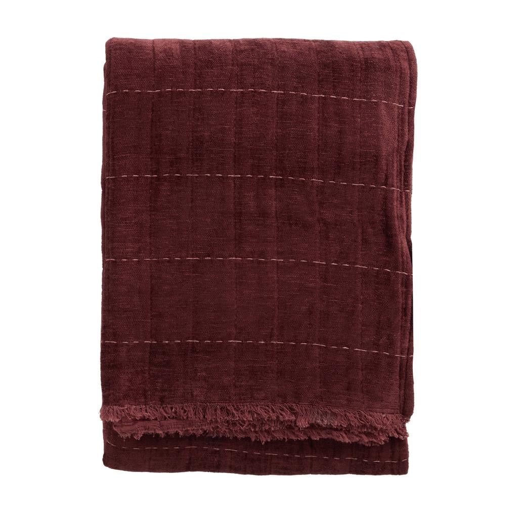 NOUS Living James viscose plaid 120x150 cm - bordeauxrood