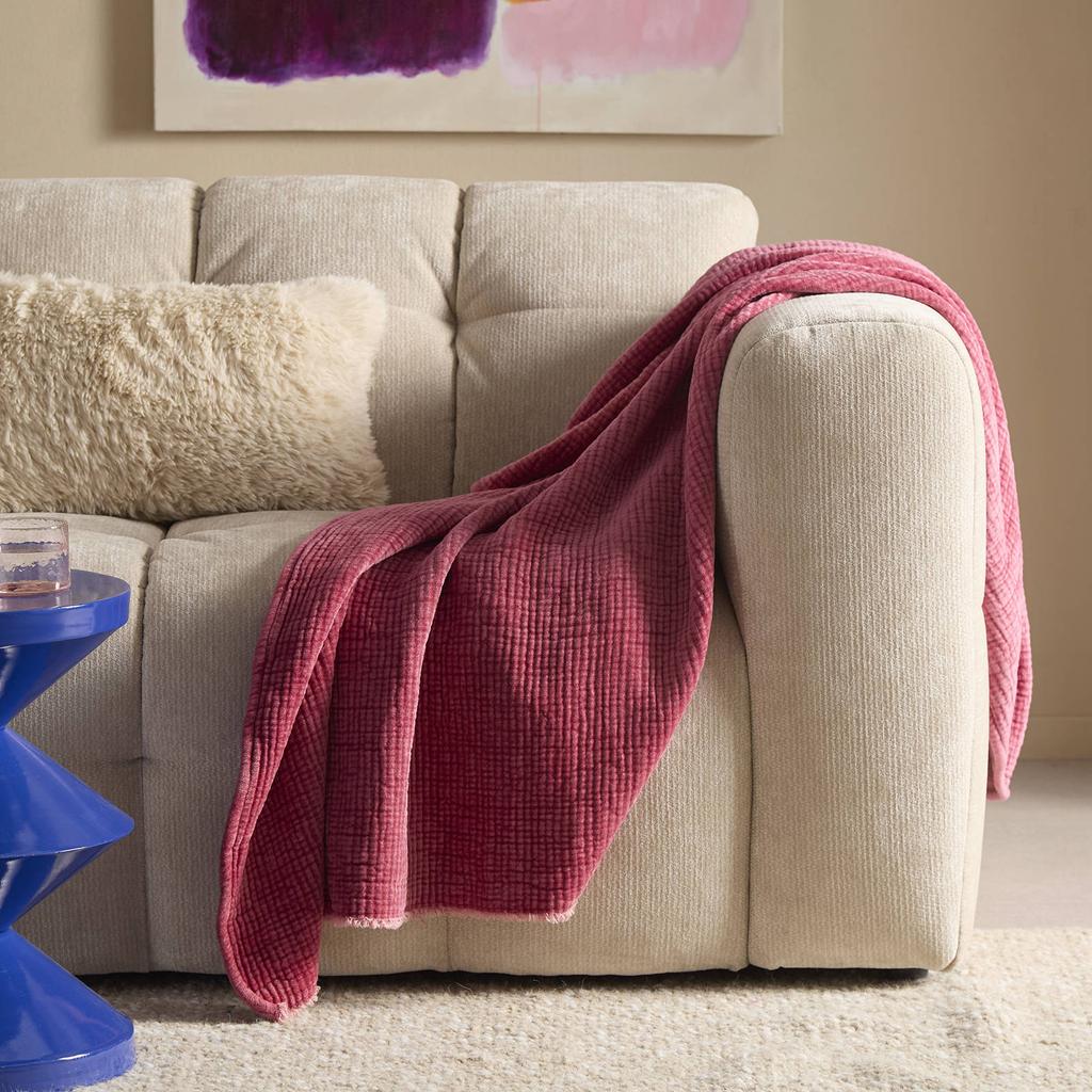 NOUS Living viscose plaid Jidde 120x150 cm - roze