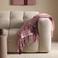 NOUS Living wollen geruite plaid 120x150 cm - roze/crème