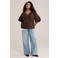 WE Fashion Curve top donkerbruin