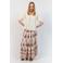 Lollys Laundry viscose maxi rok met print - ecru
